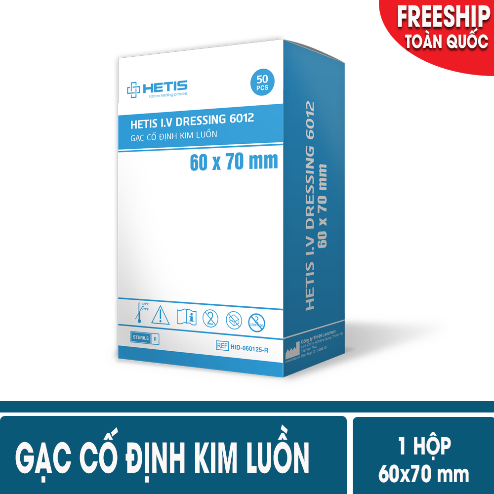 Hộp 50 gạc cố định kim luồn IV Dressing, gạc cố định kim tiêm, gạc kim luồn