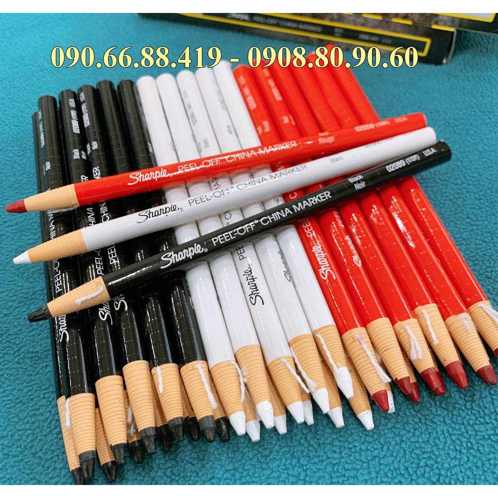 [HCM]Set 2 cây - Bút Chì xé Đỏ + Đen cứng Đá Sharpie vẽ Mày Môi Mí mắt phun xăm