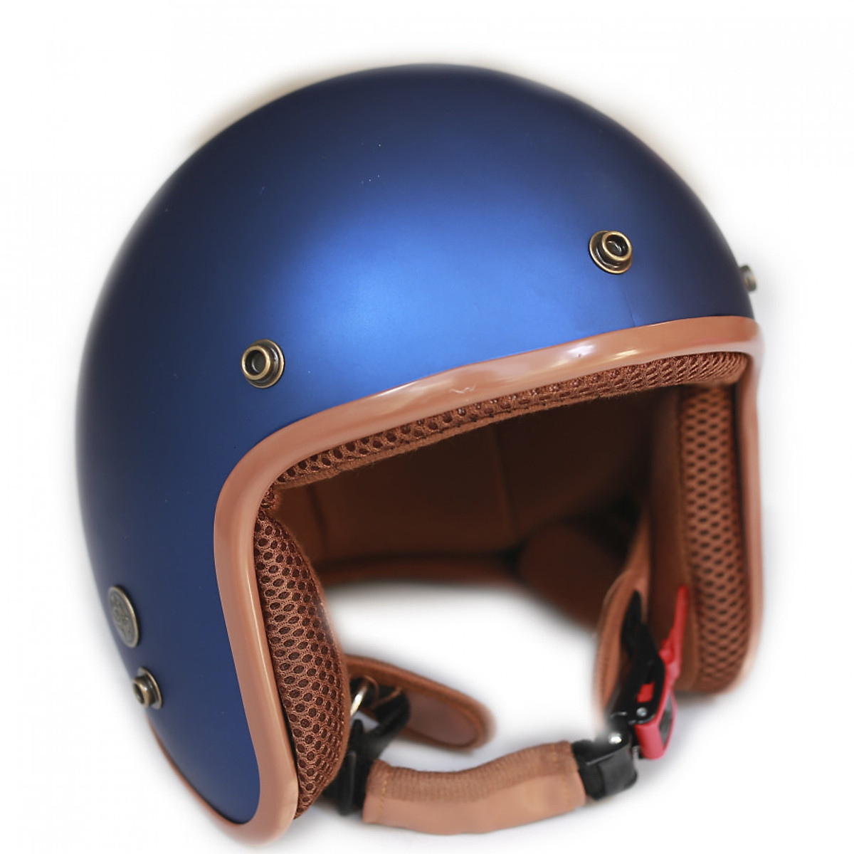 Nón bảo hiểm 3/4 đầu lót màu nâu nhiều màu tặng kèm lưỡi trai tháo rời FREE SIZE UNISEX.