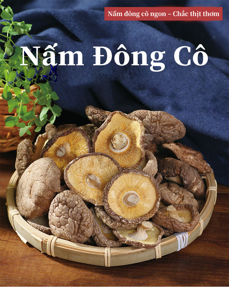 Nấm Hương (Đông Cô) Sấy Khô Giòn Ngon Thượng Hạng Loại 1