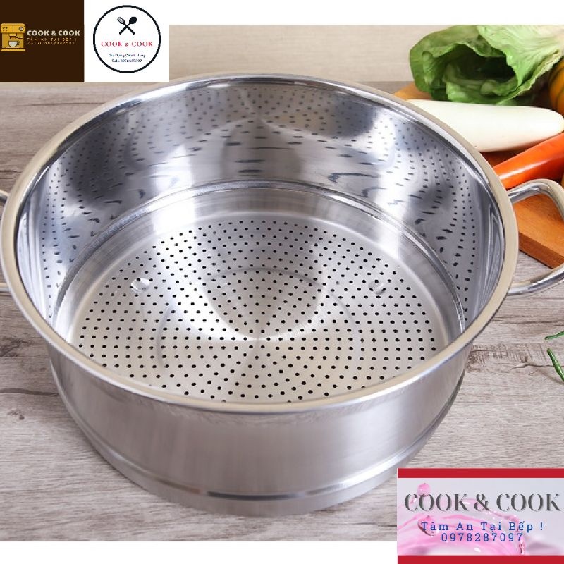 Ngăn xửng hấp inox 430 size 24 26 28 30 32 vietcook hấp xôi thực phẩm đồ xôi inox