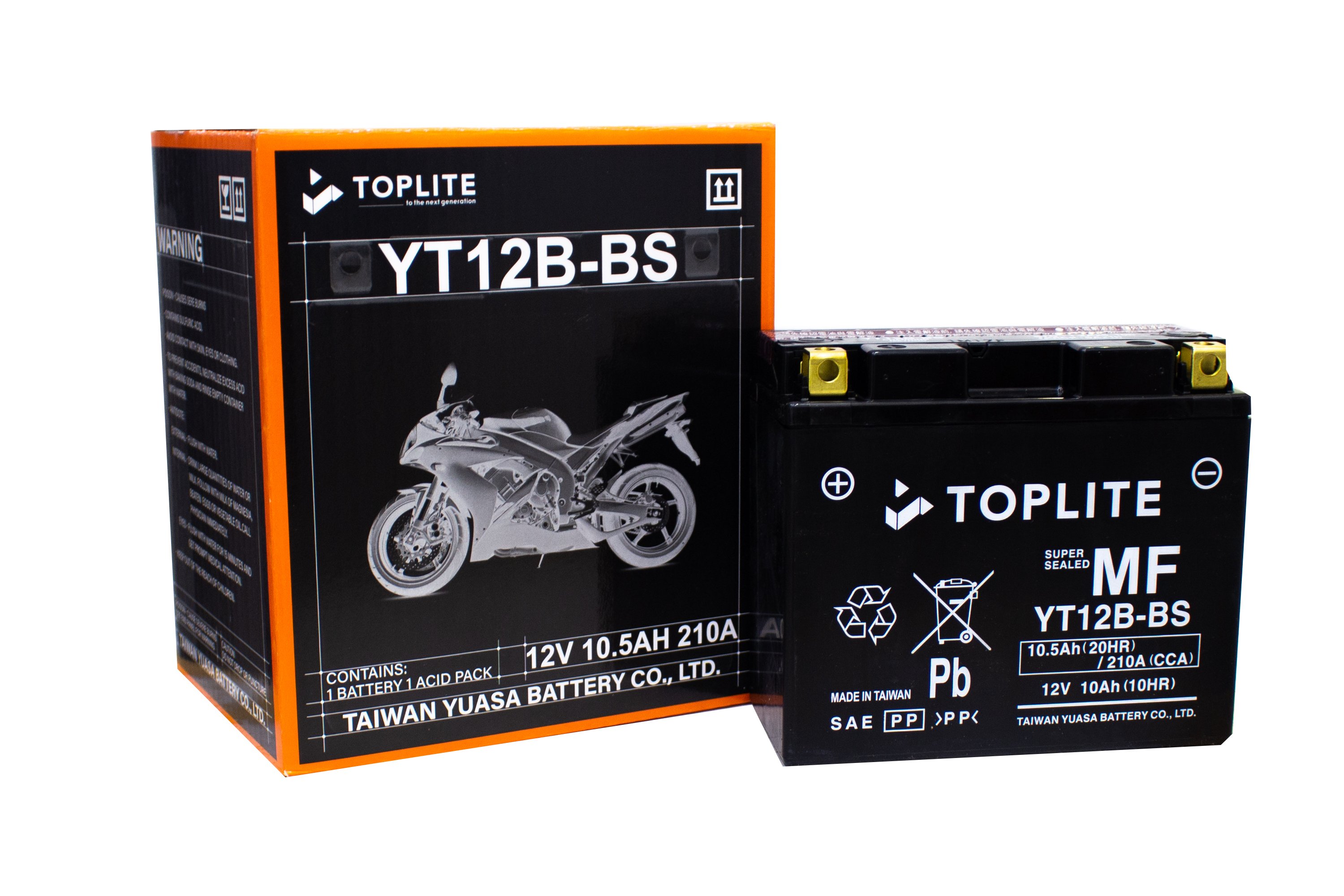 [HCM]Bình Ắc quy motor Toplite YT12B-BS 12V - 10Ah