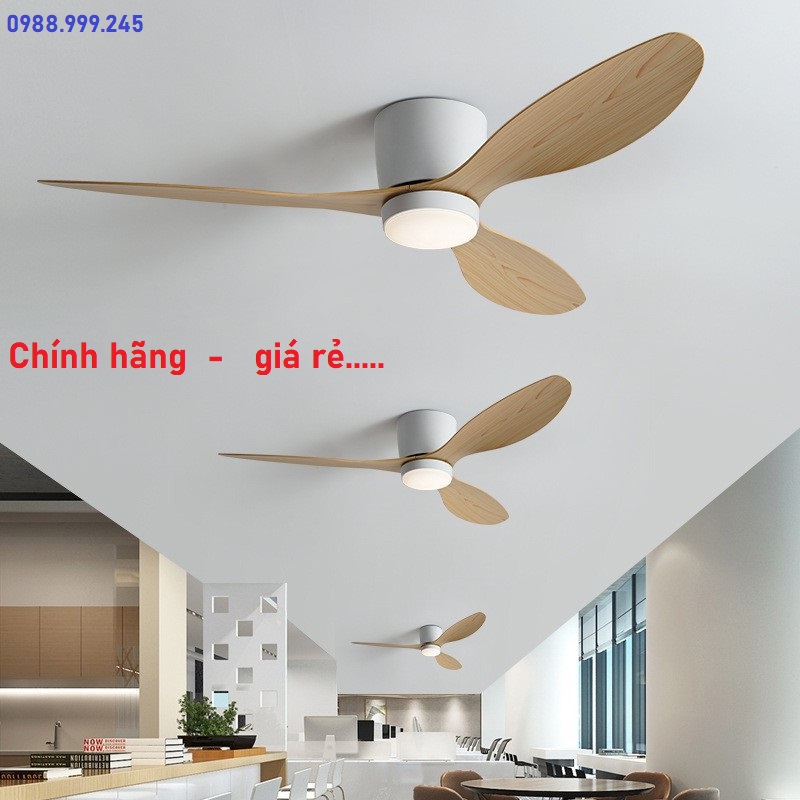 Quạt trần đèn cổ ngắn gió mạnh - quạt trần trang trí chung cư - trần nhà thấp có điều khiển từ xa 6 cấp độ gió hiện đại