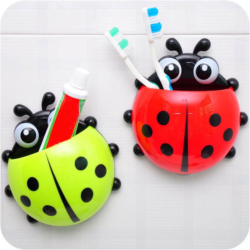 KỆ ĐỰNG BÀN CHẢI, KEM ĐÁNH RĂNG HÌNH CON BỌ SIÊU XINH - HỘP CON BỌ ĐỰNG ĐỒ DÙNG NHÀ TẮM SIZE LỚN DÁN TƯỜNG DÍNH CỰC CHẮC