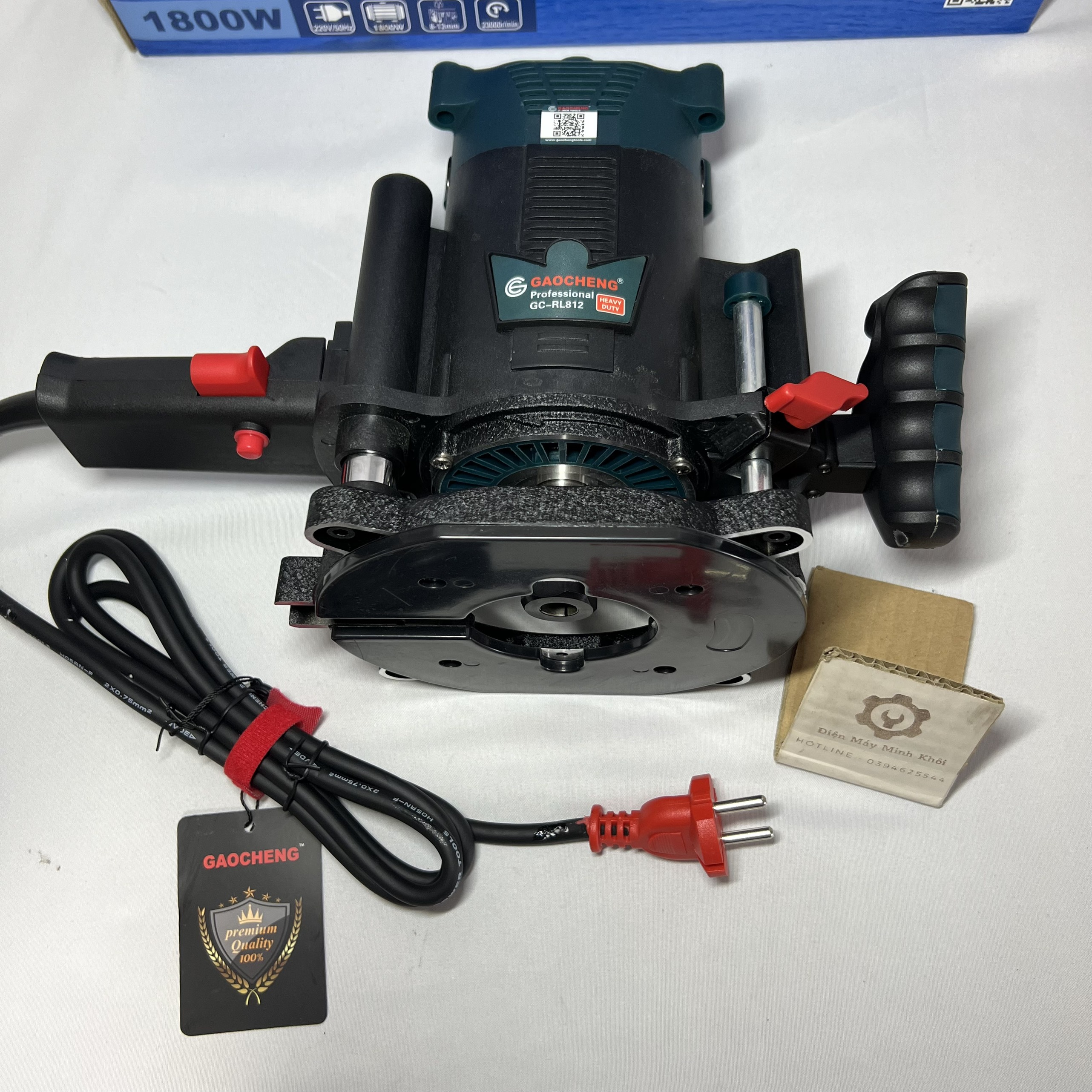Máy phay gỗ lớn cầm tay gaocheng 8-12mm công suất lớn 1800w gc-rl812| máy soi mộng gỗ, đánh cạnh