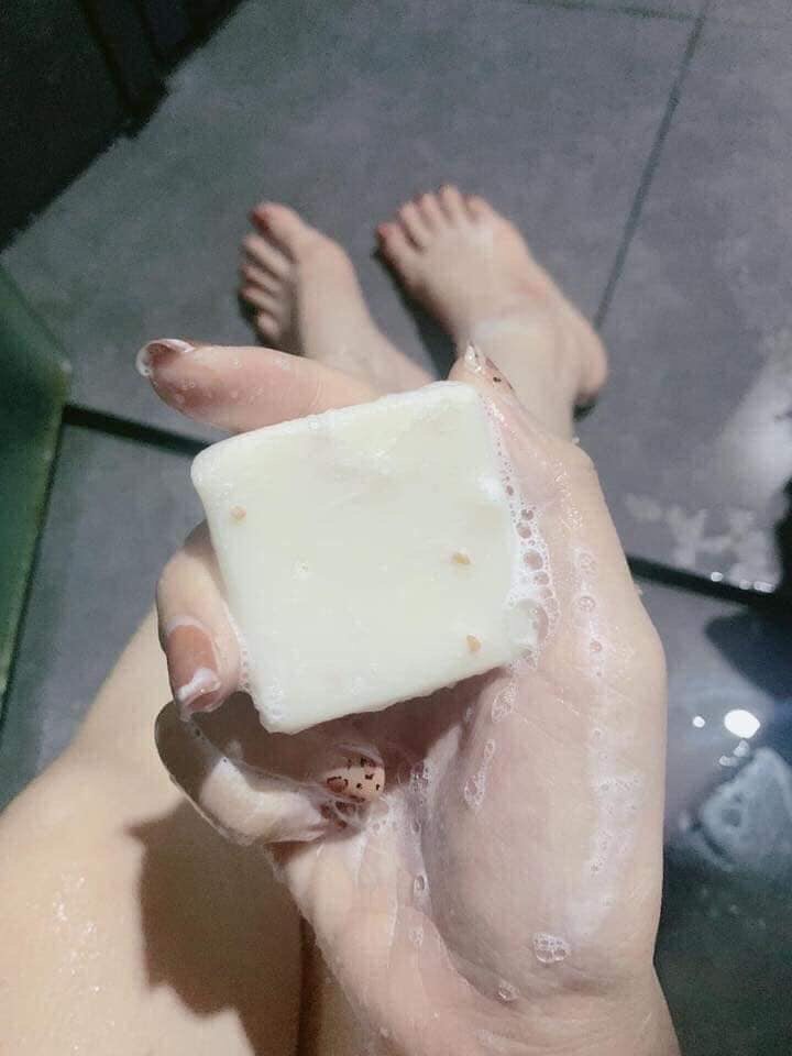 Xà bông gạo thái lan - xà bông tắm jam kích trắng sữa gạo collagen + gluta thái lan 60gram/ 1 cục