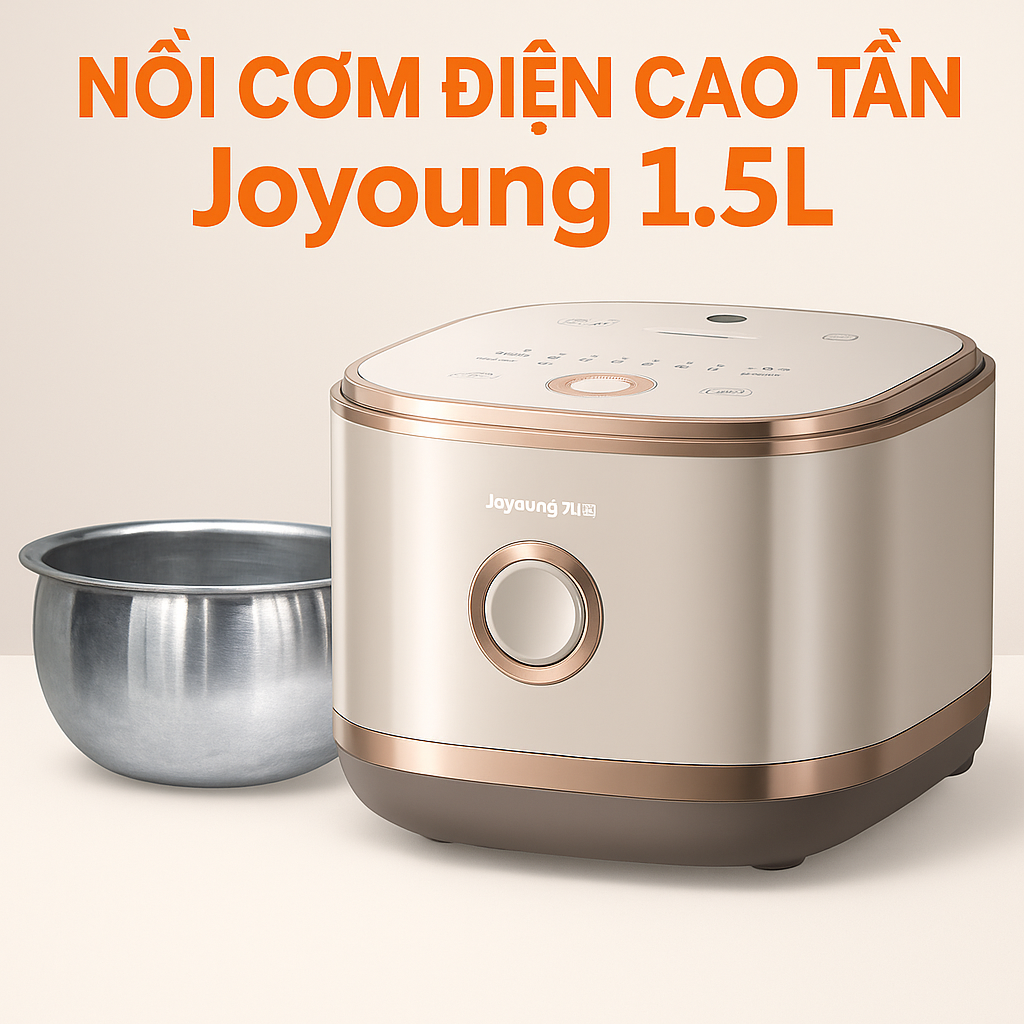 Nồi cơm điện tử cao tần ruột inox chống dính tự nhiên 1.5l joyoung jnrc-401, công suất 1200w, bảo hành 24 tháng