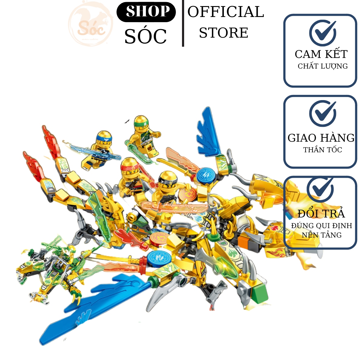 Bộ Đồ chơi lắp ráp Ninja Rồng bộ đồ chơi lắp ráp ninjago babystore.36 Sấm Sét Kèm Nhân Vật Ninjago