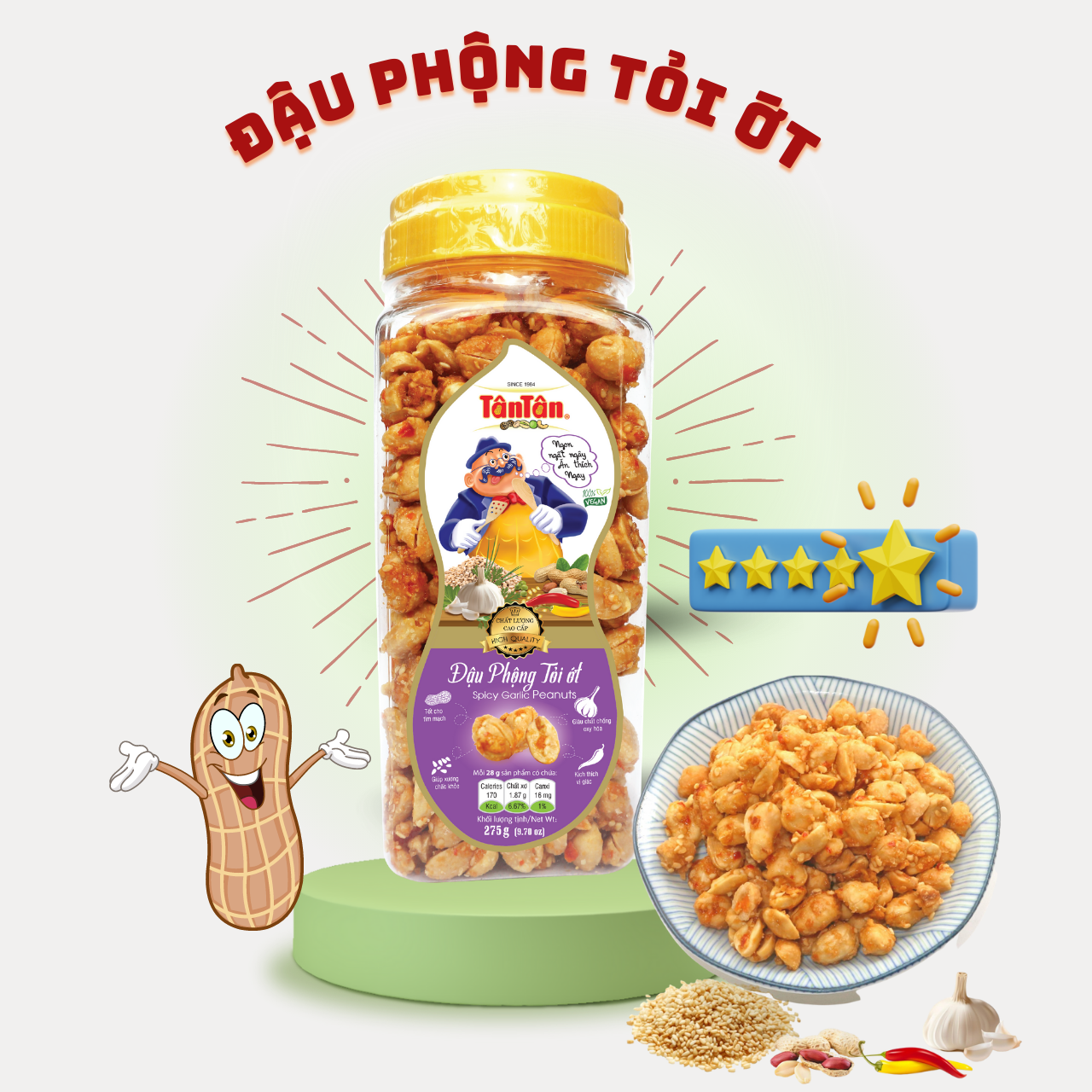 [Giá Sốc] Đậu phộng Tỏi Ớt Tân Tân hủ 260g
