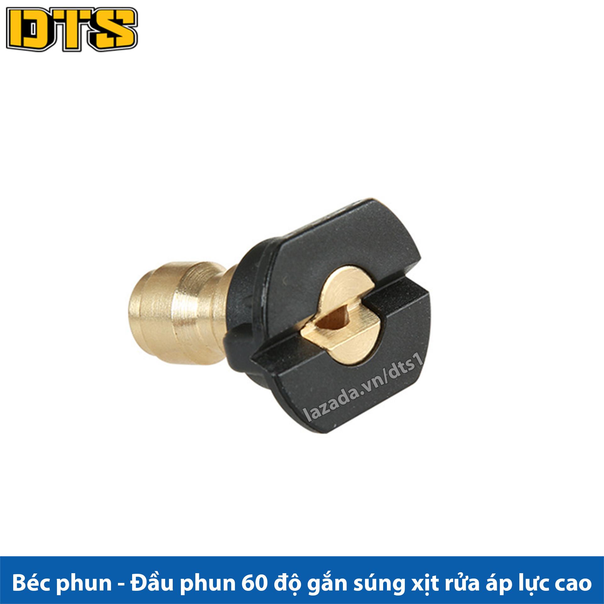 Béc phun - Đầu béc 60 độ (phun bọt tuyết) gắn súng xịt rửa của máy rửa xe áp lực cao - Ren nối nhanh 1/4inch (Đen)