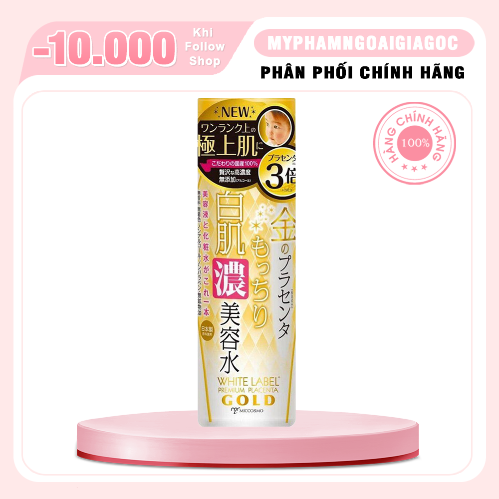 Essence đậm đặc nhau thai và collagen dưỡng trắng Miccosmo White Label Placenta Rich Gold Essence 180ml