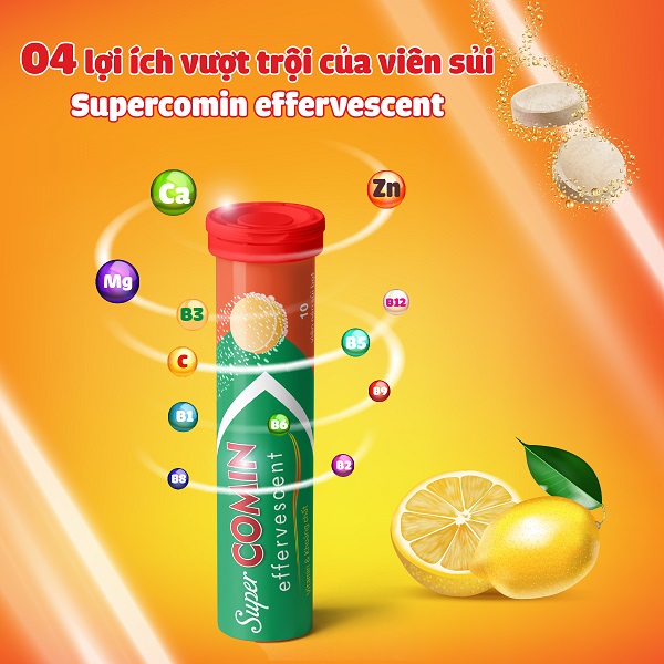 Viên sủi Super Comin bổ sung vitamin C