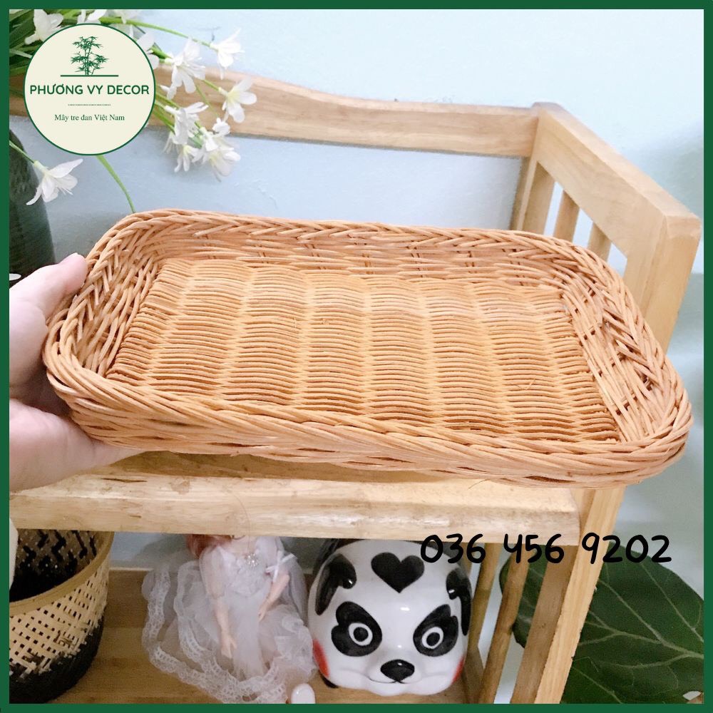 Giỏ mây đan, giỏ pinic, mẹt mây, khay mây đựng đồ decor trang trí mây tre Phương Vy Decor