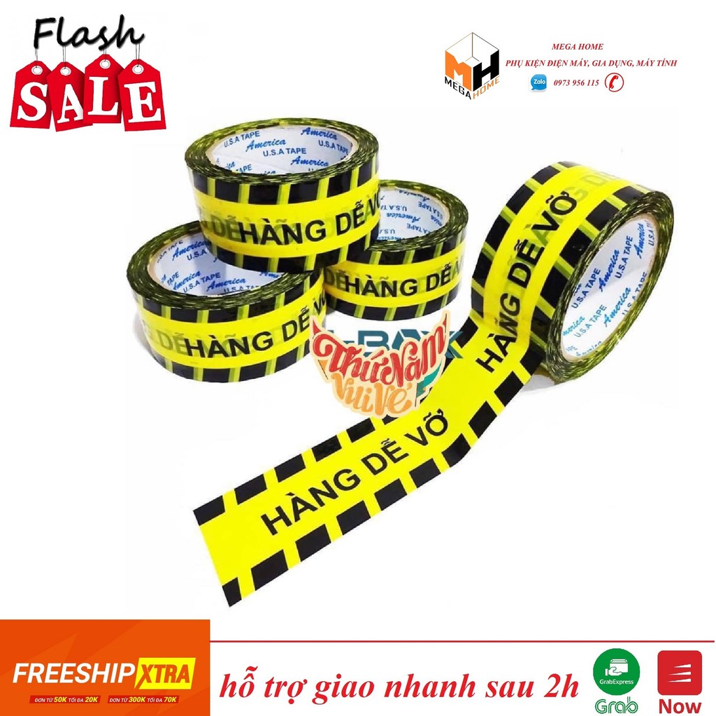 Băng dính hàng dễ vỡ, băng keo hàng dễ vỡ 1 cuộn