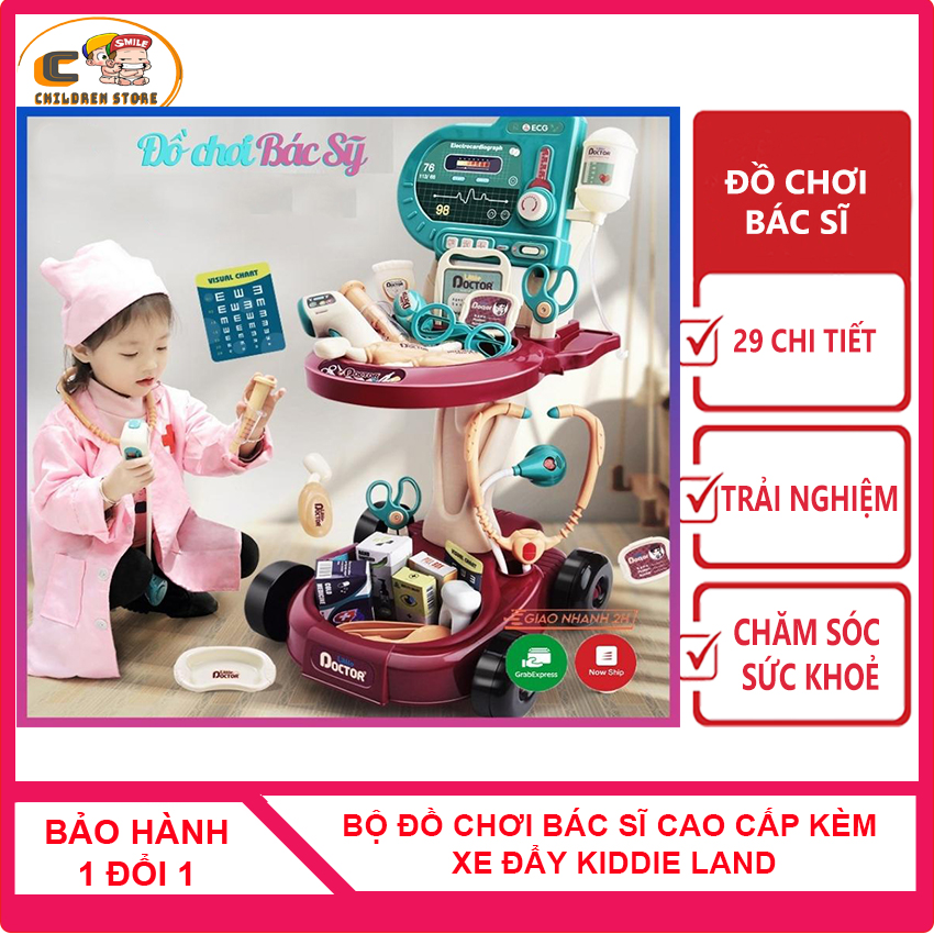 [XẢ KHO] Đồ chơi đóng vai bác sĩ Children Store, đồ chơi kệ đẩy khám bệnh di động, đồ chơi bác sĩ phiên bản cao cấp cho bé trai, bé gái, phát triển trí tưởng tượng, chăm sóc sức khoẻ