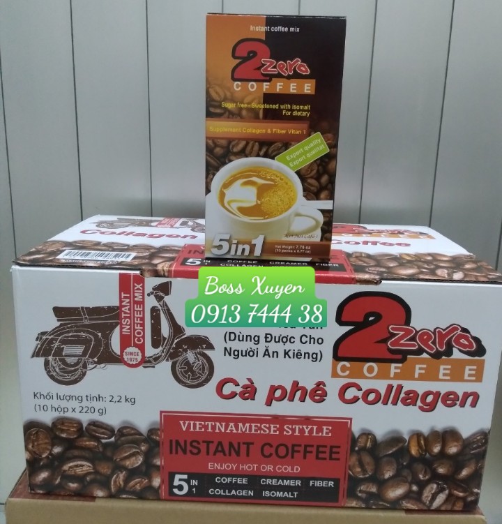 1 Thùng 10 hợp cafe sữa hòa tan collagen 2 Zero MIX Xuất Khẩu