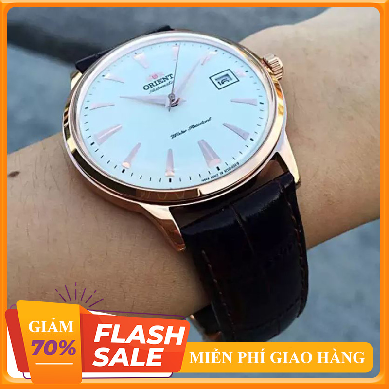 Đồng hồ nam orien bambino automatic số cọc dây da + thẻ bảo hành