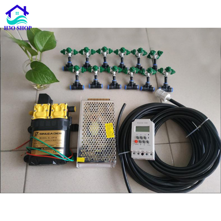 Trọn bộ tưới phun sương tự động hẹn giờ cho vườn lan tầm 15-20m2 - Tặng chiết áp - bơm Sinleader hàng cao cấp hệ thống tưới tự động