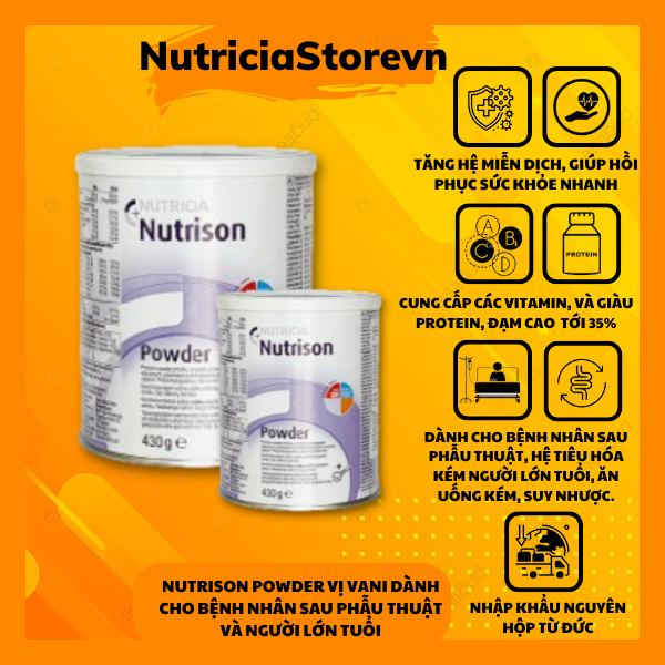 [Date 06/2024] Sữa Nutrison Powder Hộp 430g Dành cho bệnh nhân sau phẫu thuật, Người có hệ tiêu hóa kém