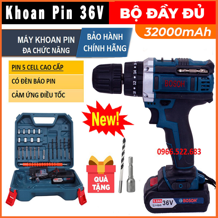 Máy khoan pin | máy khoan 3 chức năng | khoan không dây 36v kèm phụ kiện lõi đồng 100% | có đèn báo pin | pin cao cấp | khoan tường | khoan sắt | bắn vít