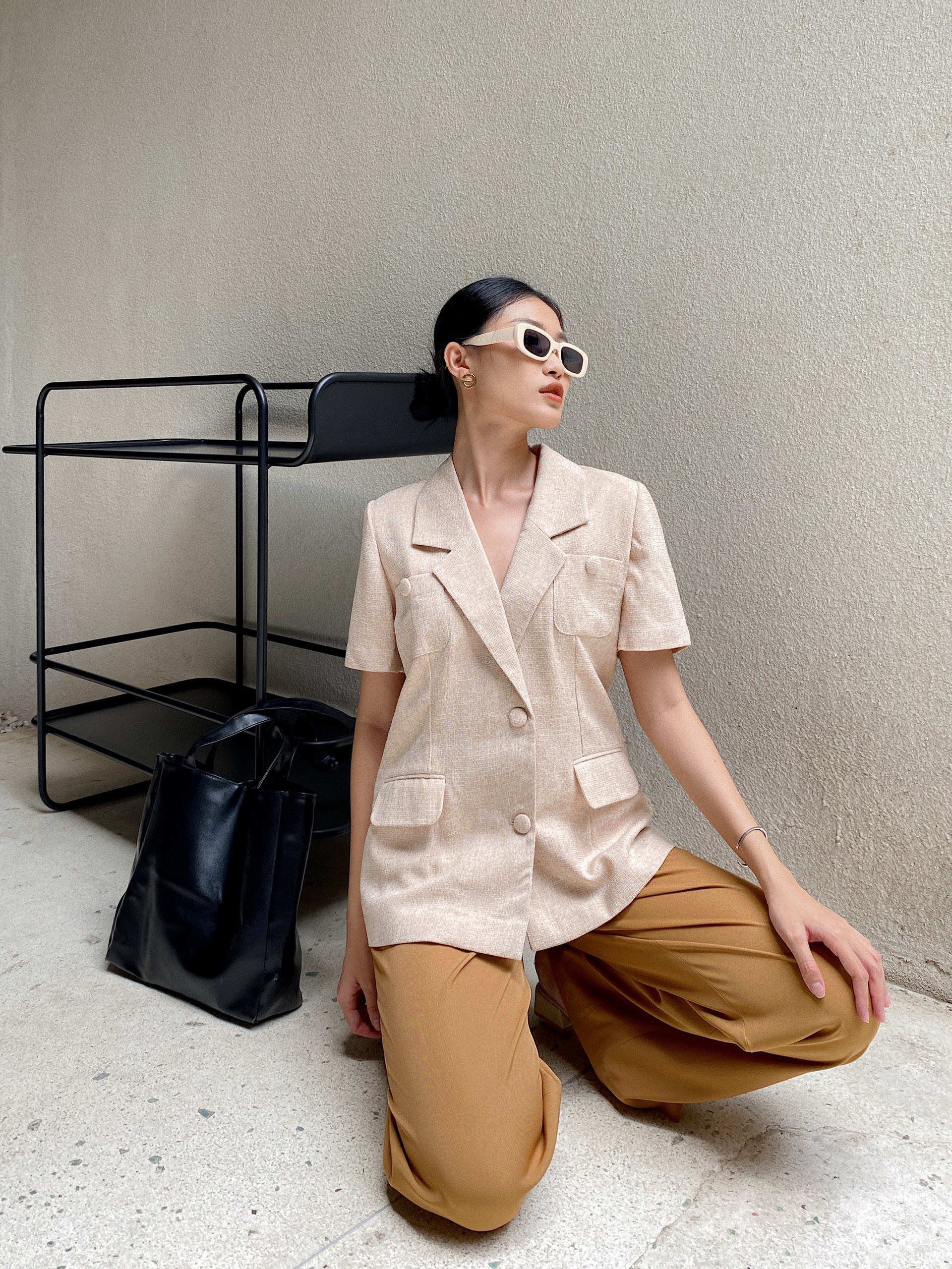 Áo Blazer Nữ Thuongboo Form Ngắn tay Chất Liệu Bố Hàn Thông Thoáng - Tobo Blazer