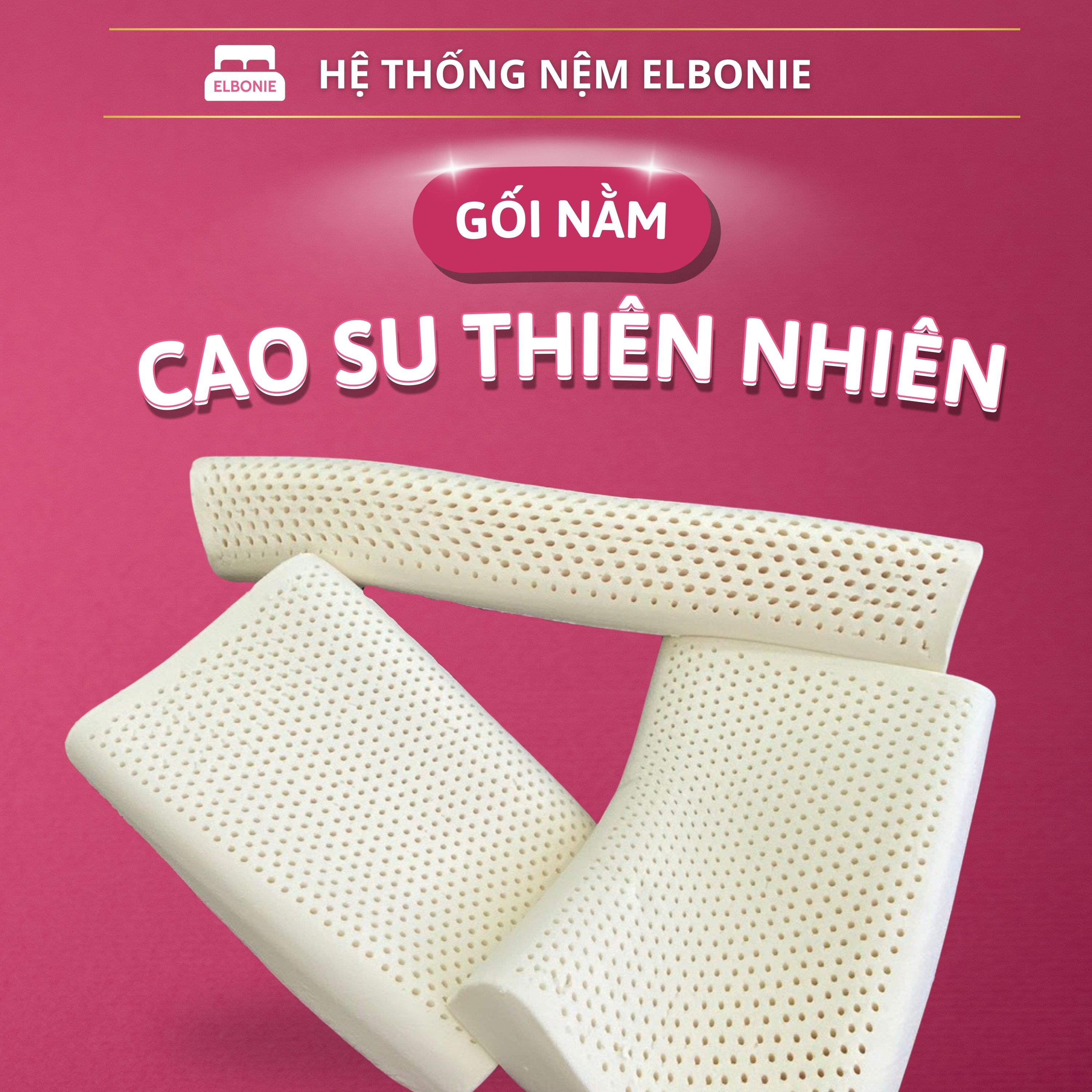 Gối cao cấp - gối cao su non người lớn - ruột gối nằm cao su thiên nhiên 100% mũ cao su việt nam