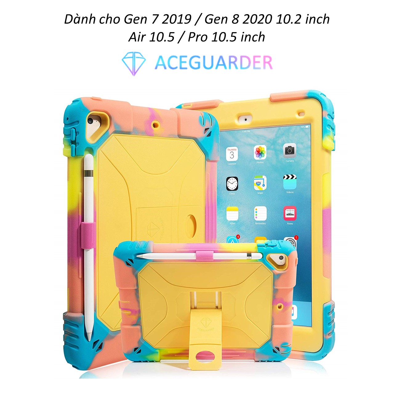 [HCM]Ốp Ipad Chống Sốc Bảo Vệ Ipad Bao Ipad Silicone 2 Lớp Cao Cấp Ốp Lưng Ipad 10.2 inch Gen 7 2019 / Gen 8 2020 / Air 3 10.5 / Pro 10.5