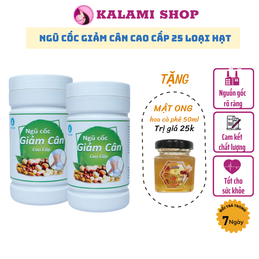 [1kg]ngũ cốc giảm cân cao cấp hiệu quả từ 25 loại hạt cho người ăn kiêng, giảm cân, eatclean (tặng mật ong 50ml) KaLaMi Shop