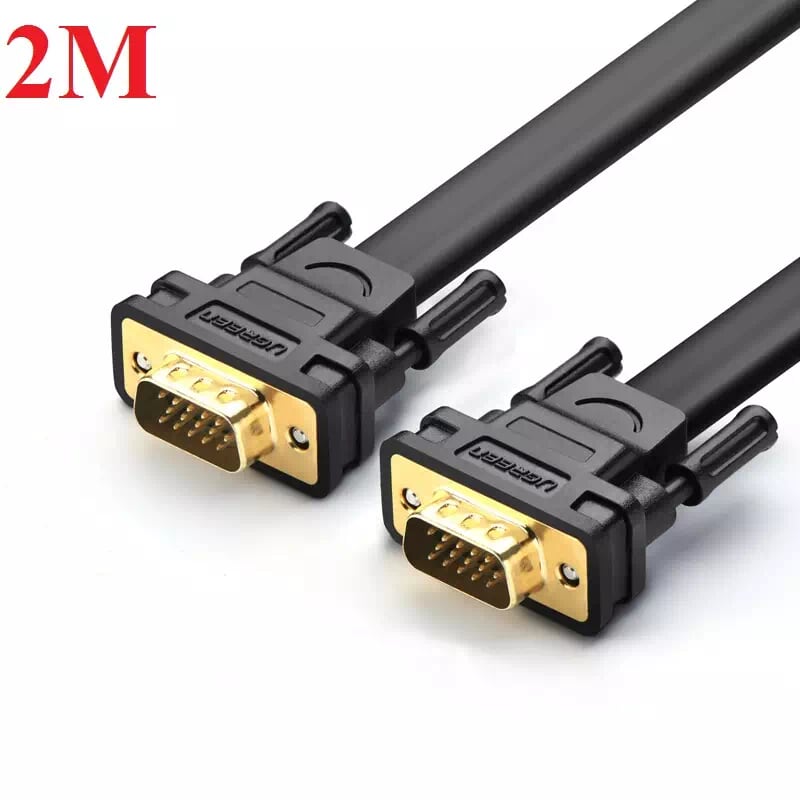 Ugreen 11666 2m màu đen cáp tín hiệu 2 đầu vga cáp dẹt vg105