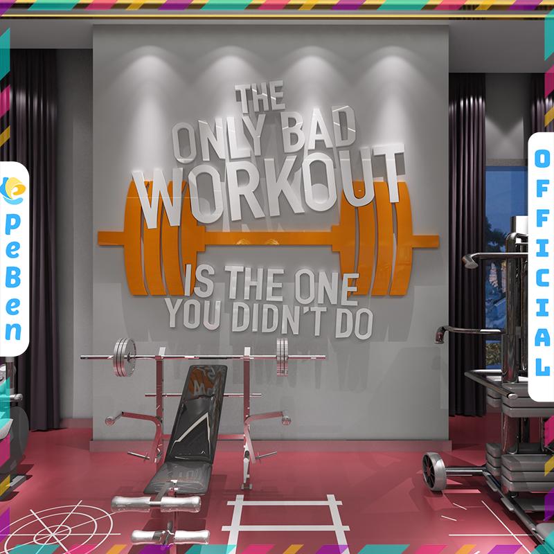 Tranh mica EPeBen dán tường nổi 3d hình WORKOUT động lực tập gym, decor trang trí phòng gym, fitness, yoga