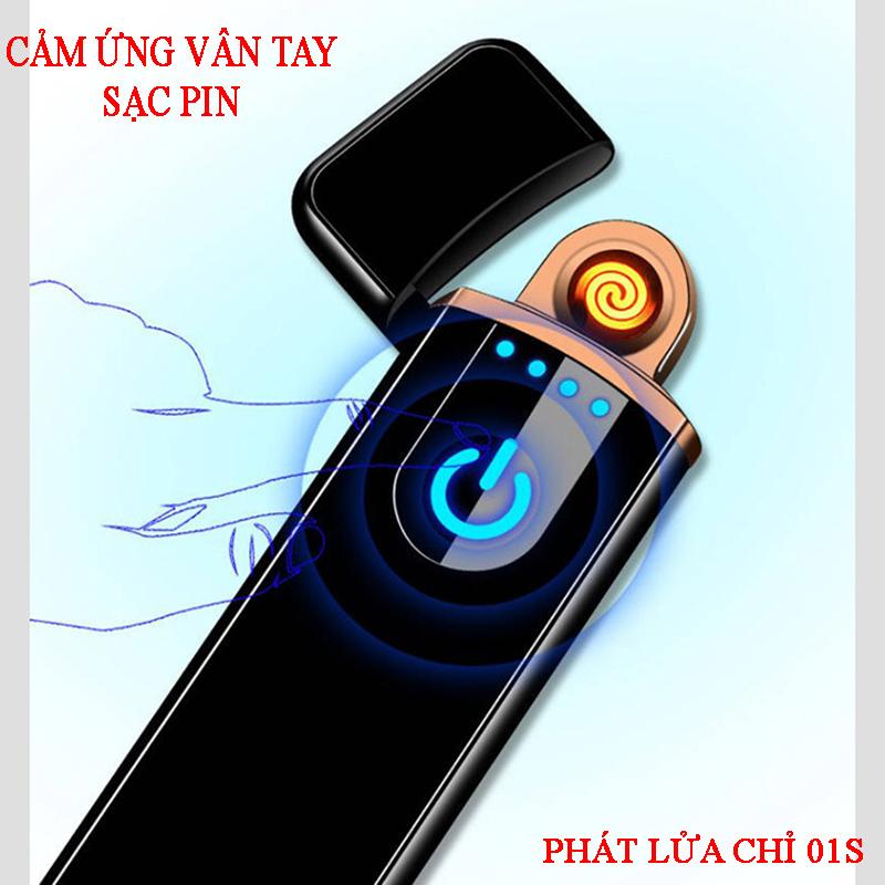 [Tặng dây sạc] Quẹt hồng ngoại cảm ứng vân tay tự sạc pin cao cấp, bật lửa hồng ngoại đang Hot nhất 2019 cho phái mạnh