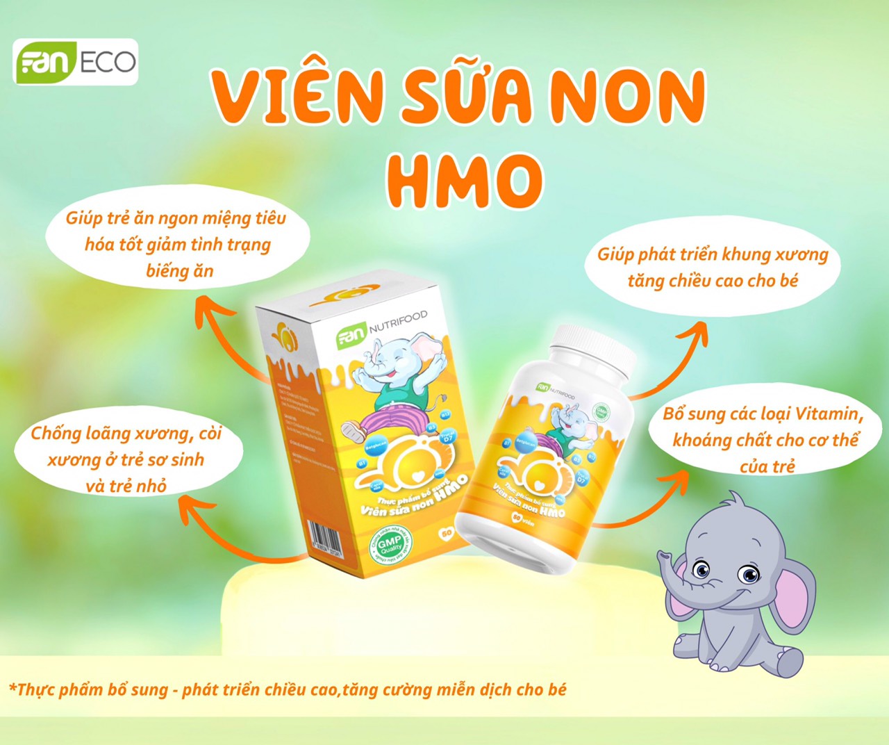 Viên sữa non hmo - hộp 50 viên - dành cho bé biếng ăn, chậm lớn
