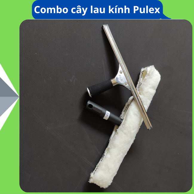 Combo cây gạt kính cầm tay và cây bông thỏ sợi xoắn cao cấp Pulex italy