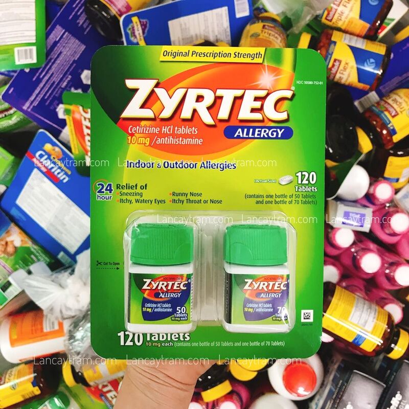 Zyrtec allergy 10mg 120 viên