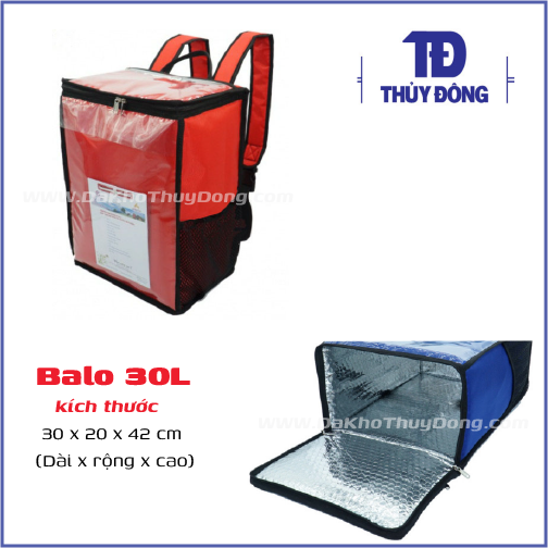 Balo giữ nhiệt giao hàng 30l - dành cho shiper giao đồ ăn như ly trà sữa, hộp cơm, ...giữ nóng hoặc lạnh trong quá trình giao hàng