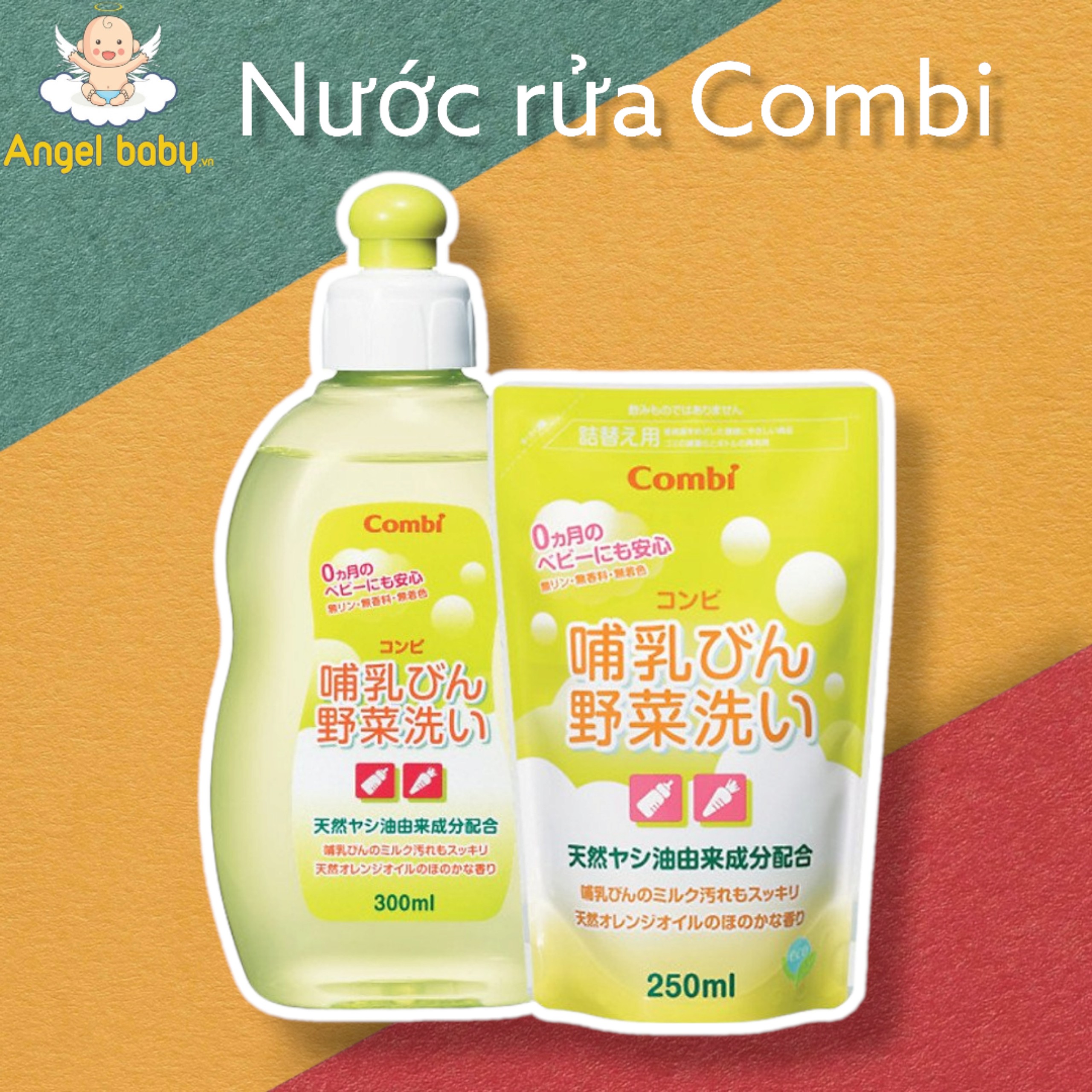 Nước rửa bình sữa và rau củ quả túi/chai Combi