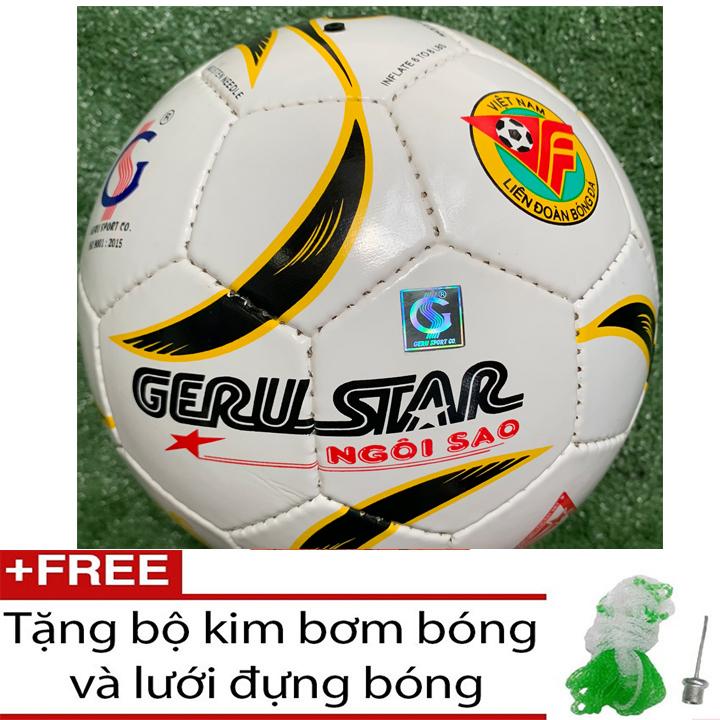 Quả bóng đá Geru Star số 4 Sao Mai SSM4 -Tặng kim bơm và lưới đựng bóng