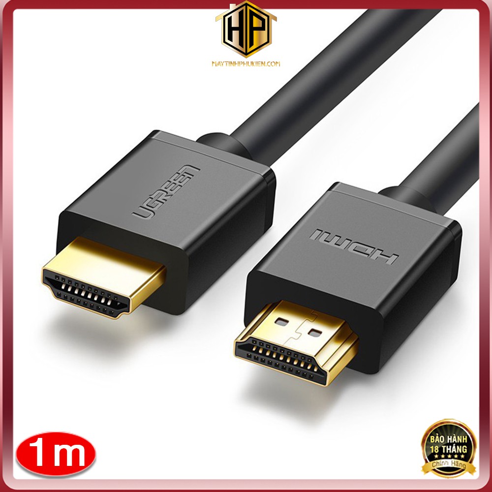 Ugreen 10106 - cáp tín hiệu hdmi 1.4 dài 1m - dây hdmi cho tivi, máy tính hỗ trợ fullhd chính hãng