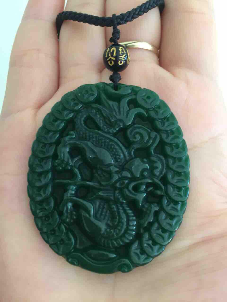 Mặt dây chuyền long phụng sum vầy đá cẩm thạch