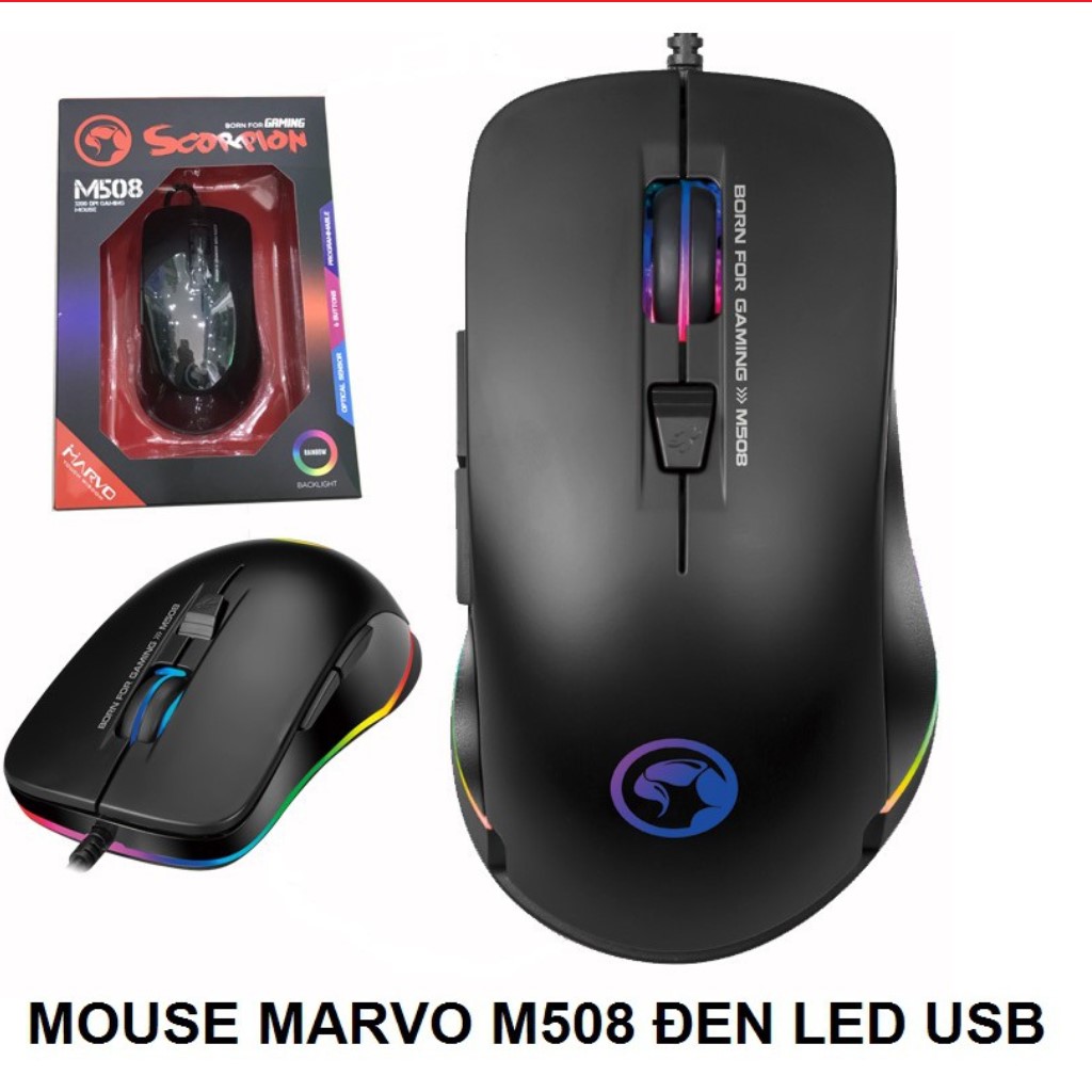 Mouse marvo m508 đen led