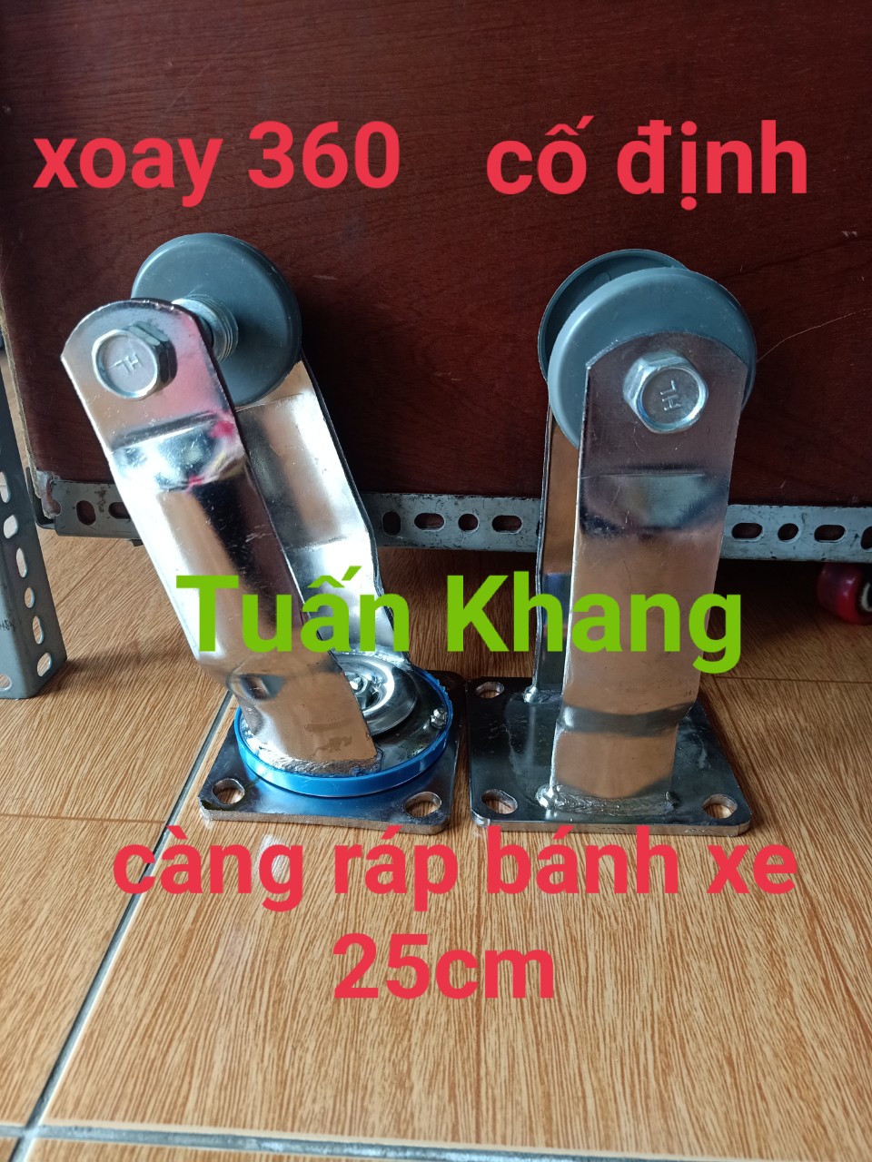càng ráp bánh 250mm dày 6li không bánh xe ( cụm sắt )