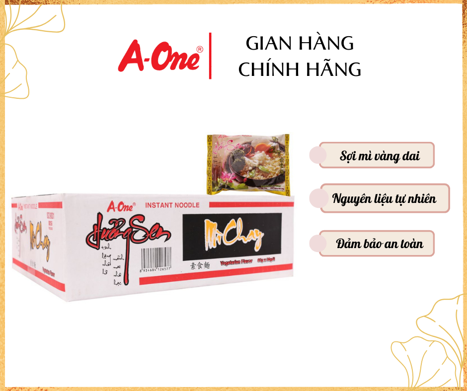 Thùng 30 gói - Mì A-One 85g Hương vị Chay Hương Sen