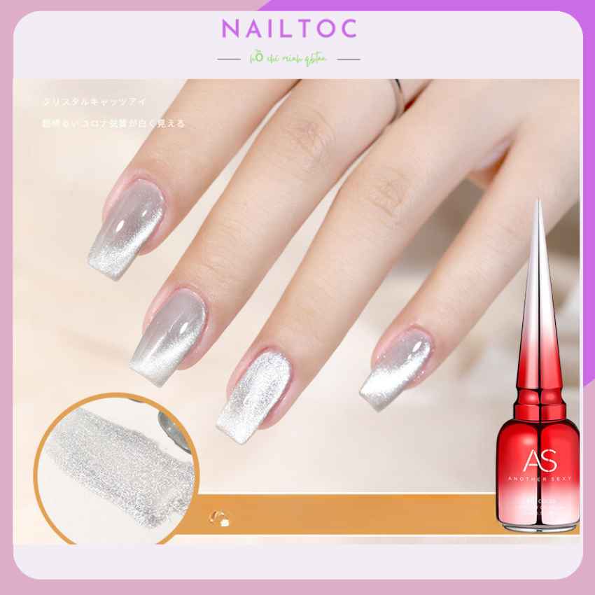 Sơn gel AS chai đỏ mắt mèo kim cương 15ml