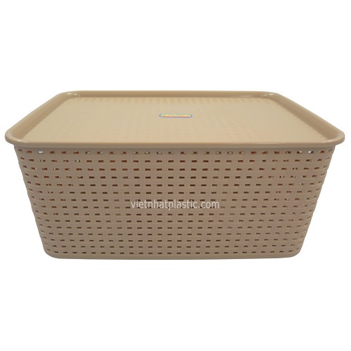 Rổ nhựa size L có nắp đậy Việt Nhật 3388