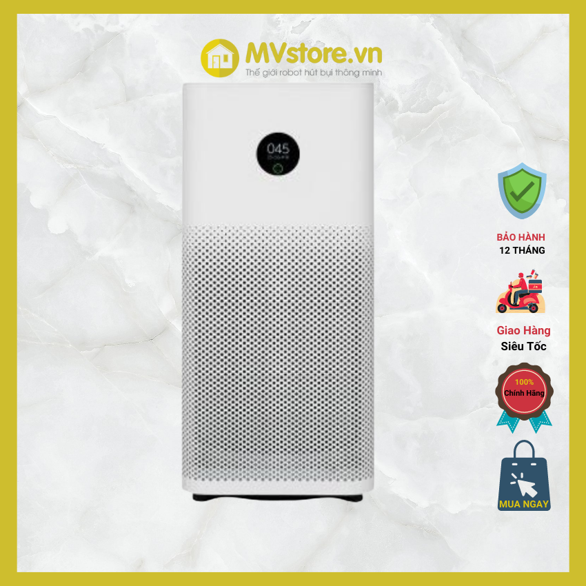Máy lọc không khí thông minh Xiaomi Mi Air Purifier 3H, 3C lọc ba cấp, diệt khuẩn khử mùi - Chính hãng BH 12 tháng