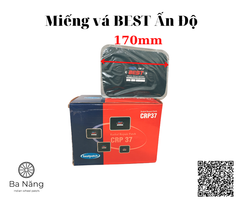 Miếng vá vỏ, vá lốp xe tải, ôtô, máy cày có bố kẽm best 170 x 125mm dùng để vá lưng vỏ xe ôtô máy cày