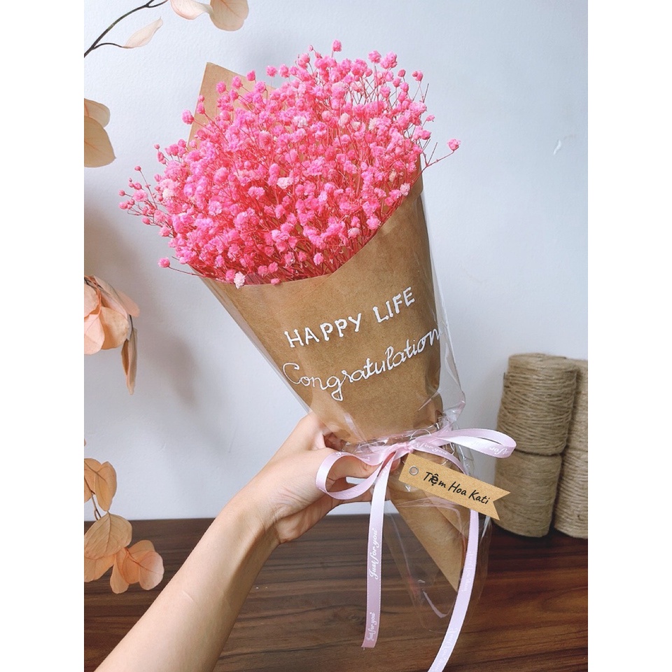 Bó hoa baby khô sinh nhật, hoa tốt nghiệp, bó hoa quà tặng ý nghĩa