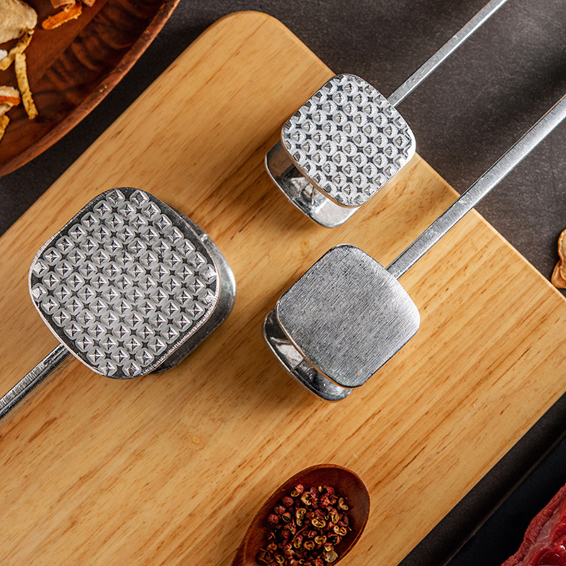 Búa đập thịt thép không gỉ - Cây đập thịt - Đồ đập thịt - Dụng cụ đập thịt inox 2 mặt chắc chắn làm mềm thịt, đập vỏ hạt - Đồ dùng nhà bếp - Vồ đập thịt làm mềm thịt 2 đầu