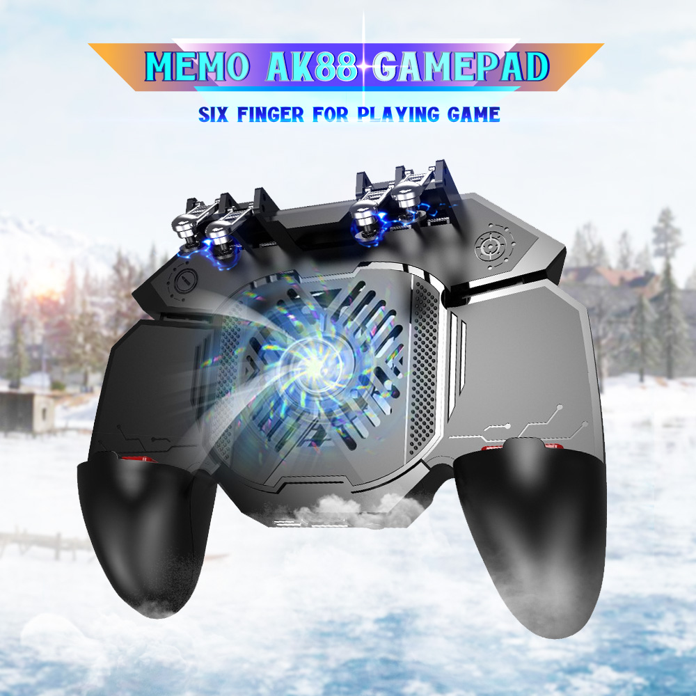 Tay cầm tản nhiệt chơi game call of duty/ pubg mobile/ros/ff memo ak77 với lồng quạt lớn