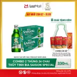 [HỎA TỐC HCM] Combo 2 - Thùng 24 chai thủy tinh Saigon Special 330ml - Nồng độ 4.9%
